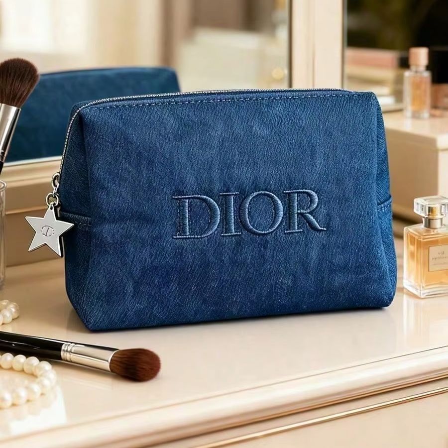 Beauty Makeup Dior - Dior Dark Denim Embroidered Logo Cosmetic