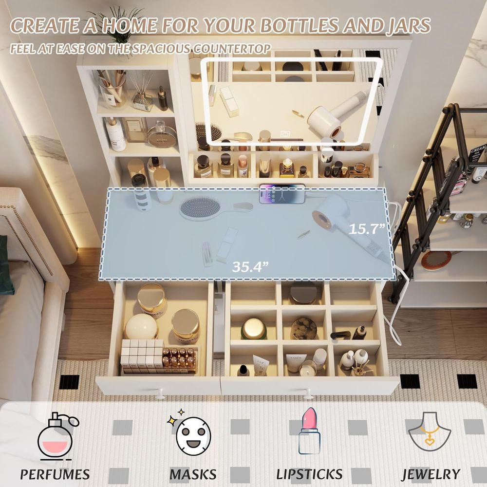 Dring Table Set, Large Storage - огляд і ціна Beauty Makeup Outlet
