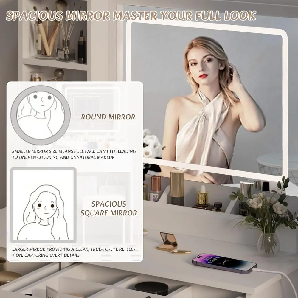Dring Table Set, Large Storage - огляд і ціна Beauty Makeup Outlet