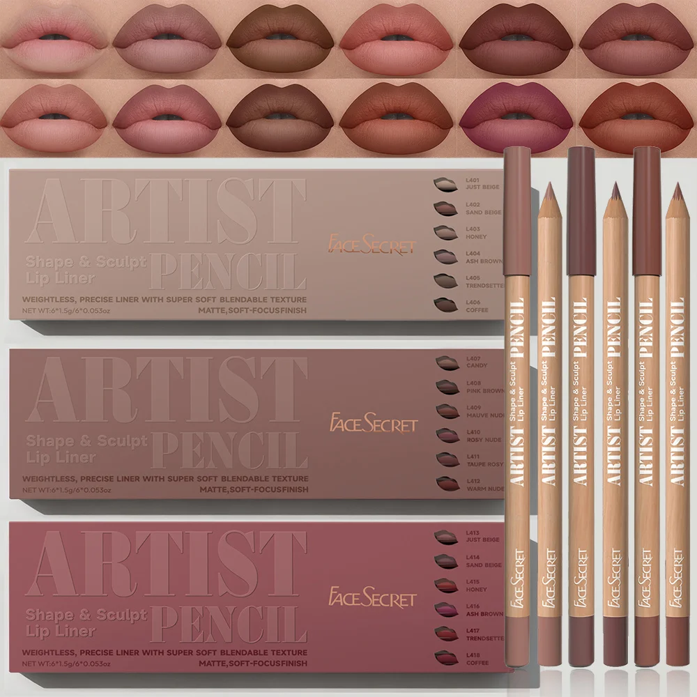 6pcs Set Artist Face Secret Li - огляд і ціна Lip Liner Pencil